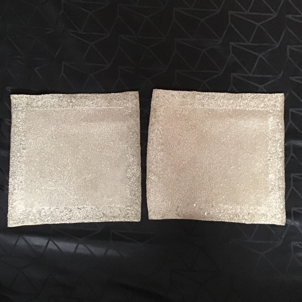 Home  15 inch square Beaded and Sequined Chargers, set of 2